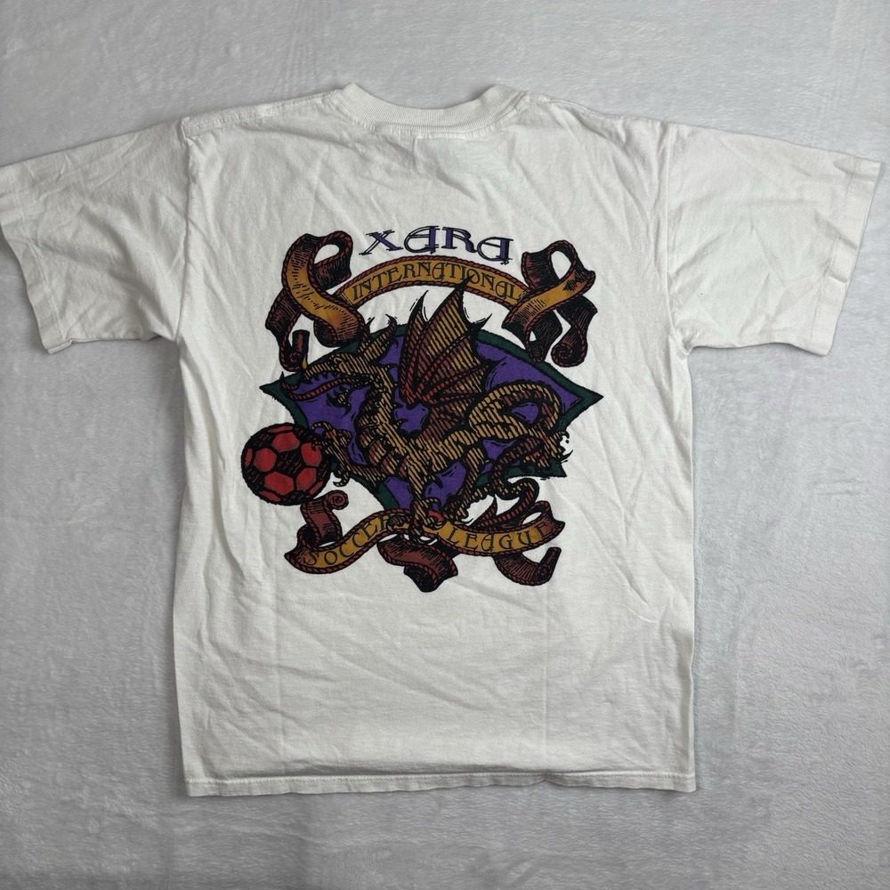 XARA Intrernational Soccer‎ League White SS Graphic Shirt Men's Medium